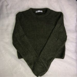 Cropped Olive/Forest Green Sweater